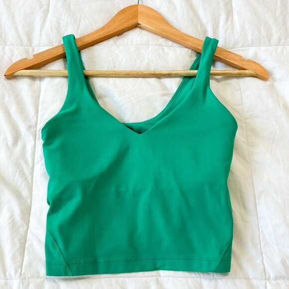 Lululemon Align Tank Top Kelly Green Padded Athletic Workout Top Size 2 - Picture 3 of 5